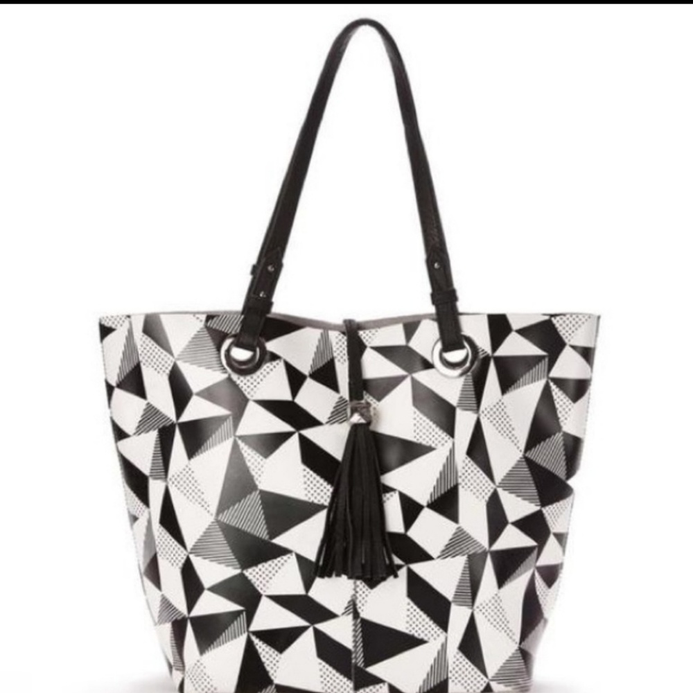Dolce Vita Leather Geometric Print Tote Bag